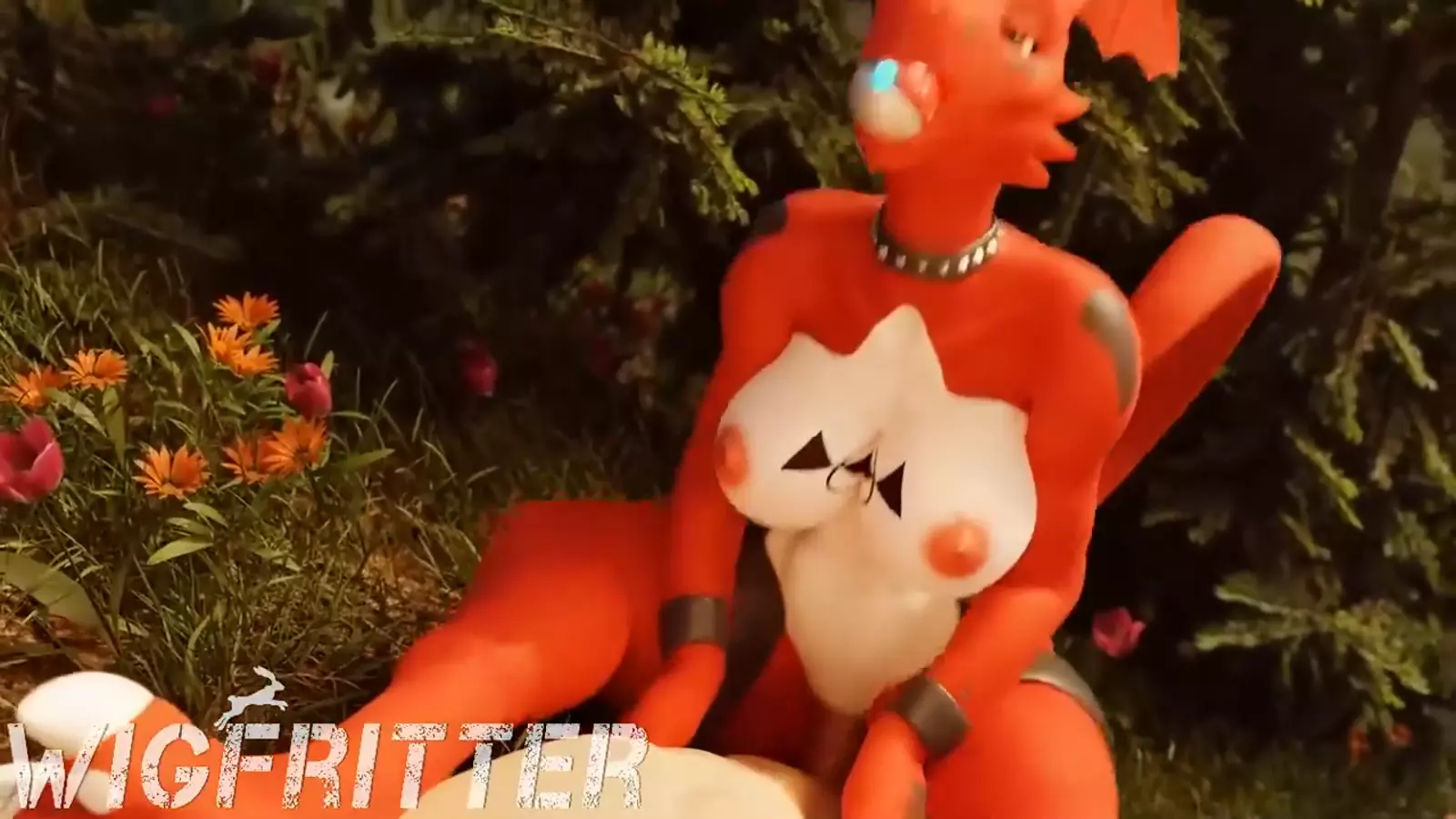 Funny artaffe devils playing with human cum objects