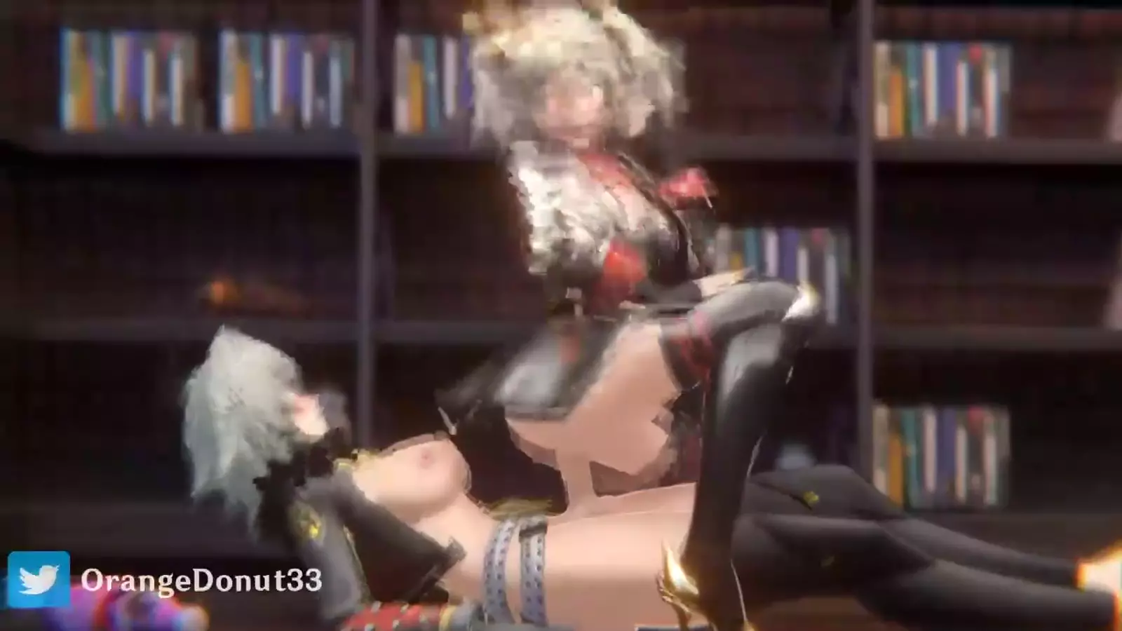 Funny artaffe characters covered cum during a longsword fight