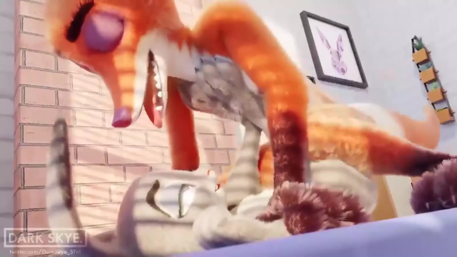 Animated character animal human with precum fluid during ramp up