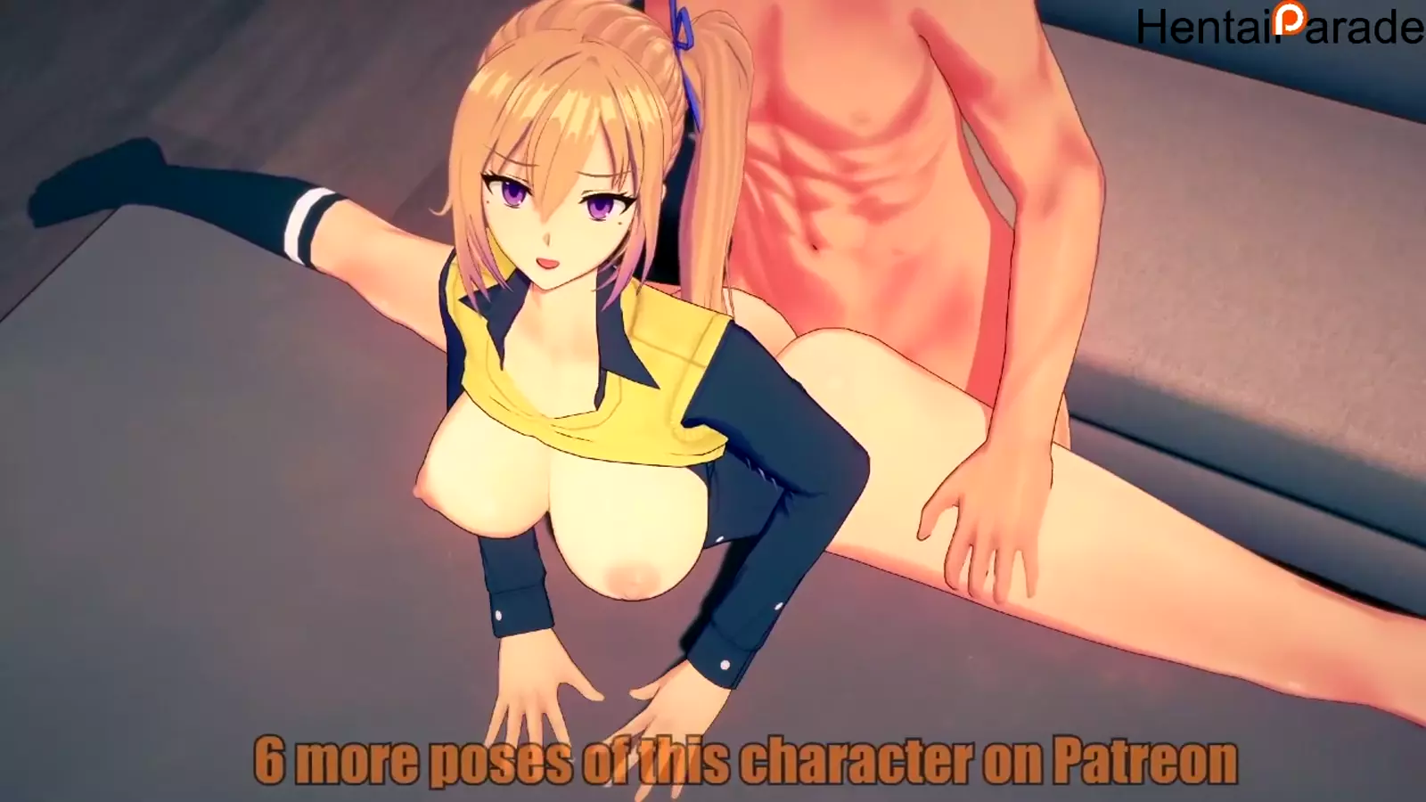 Anime girl martial practicing arts with pushing forward motions