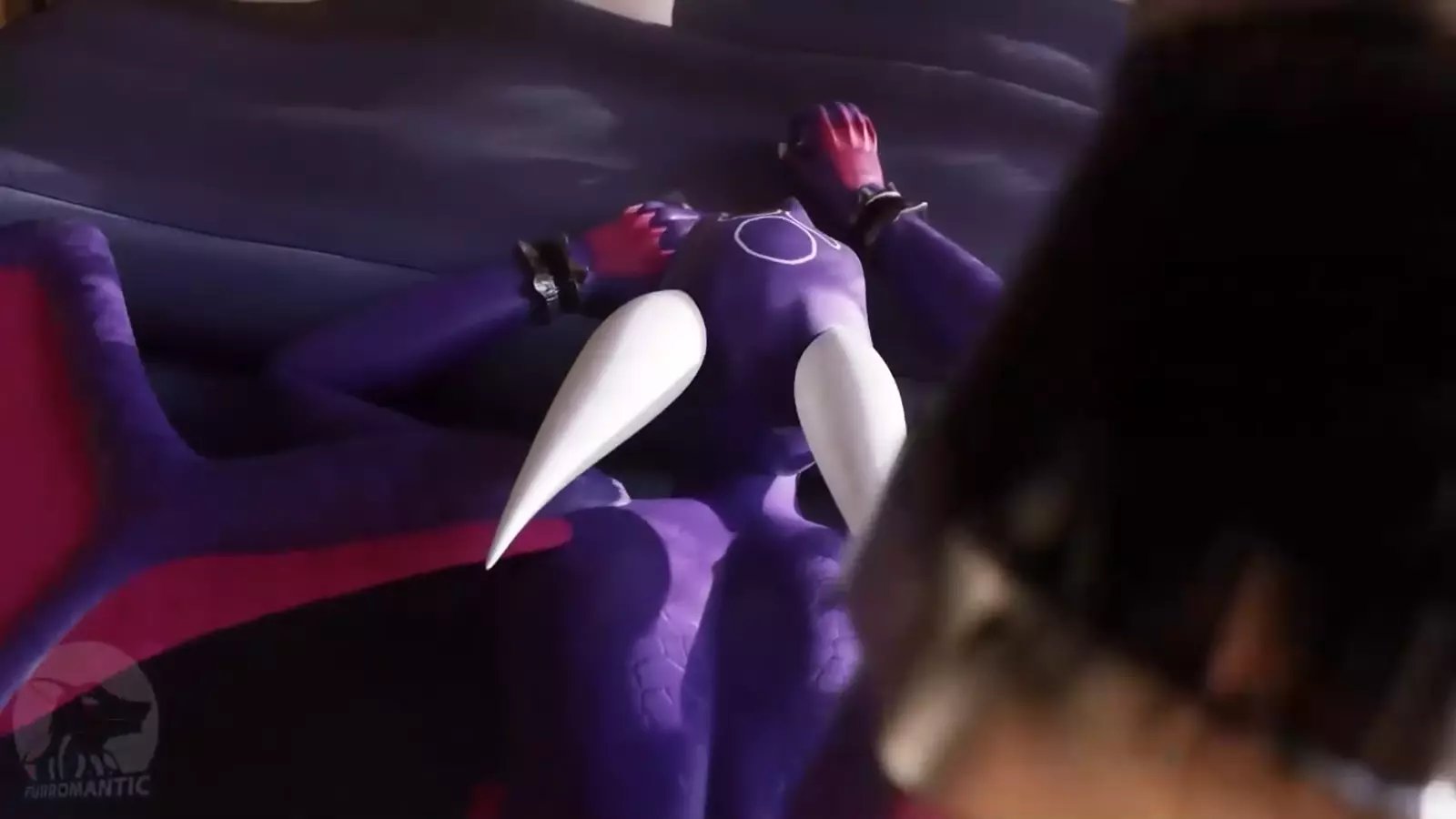 Hentai model thigh showcasing riftslo in provocative leggings