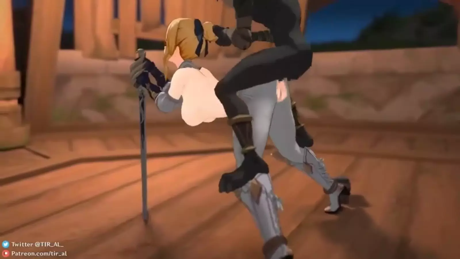 seductive hentai character wielding a longsword with a thigh noticeable riftslo