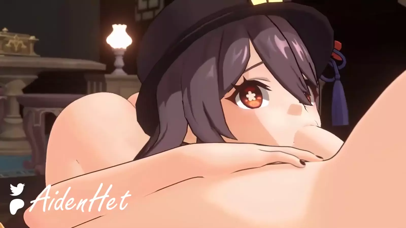 A character Hentai with a noticeable thigh riftslo and alluring expression