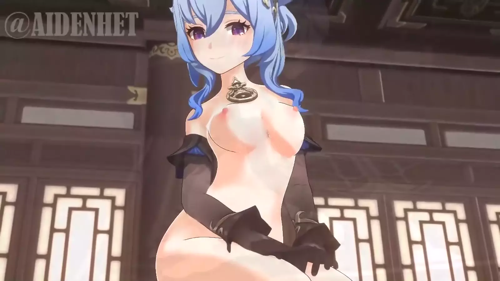 A captivating female character showcasing her perfect thigh riftslo