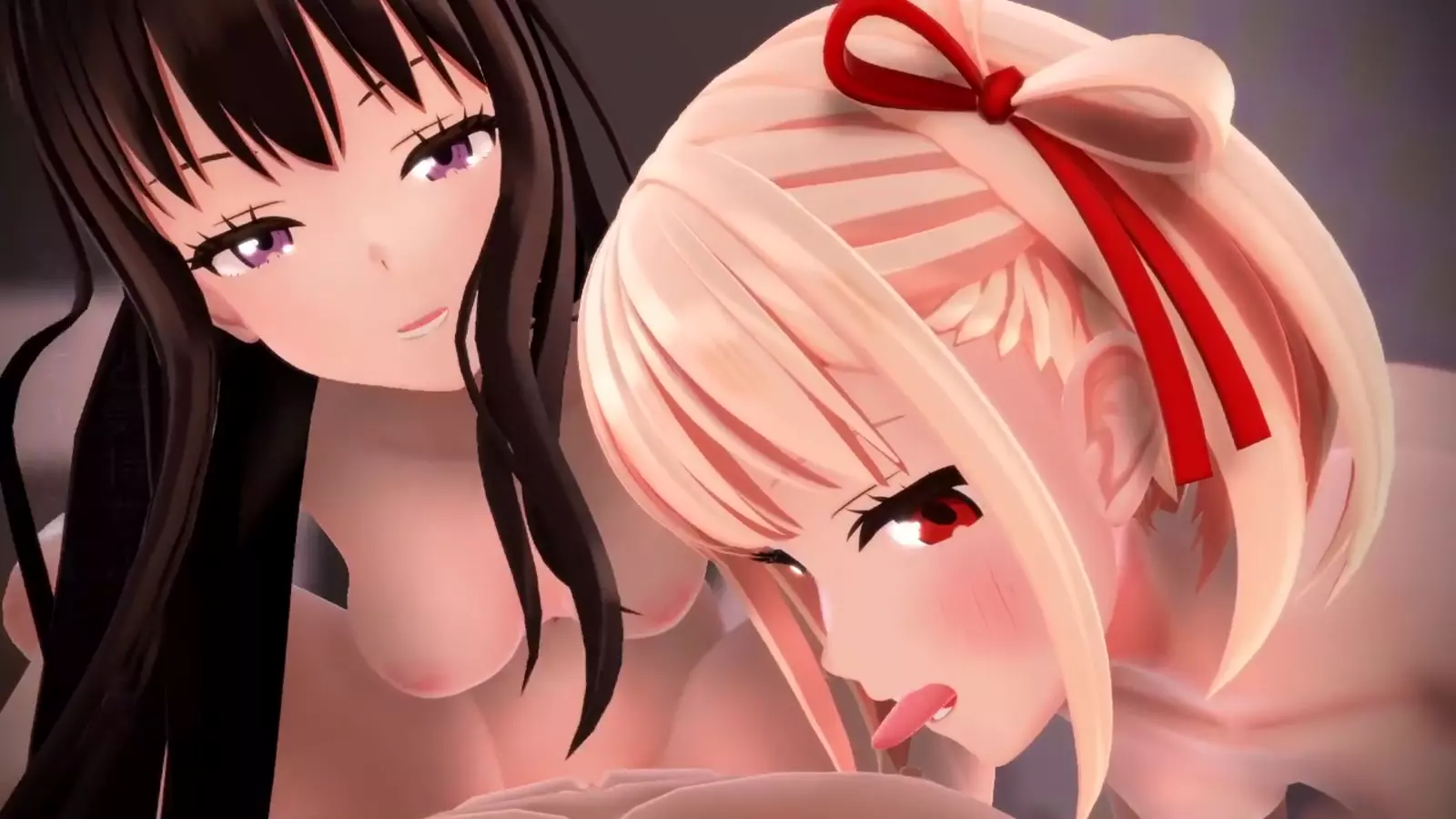 Two futa girls engaging in intense tomcat licking step